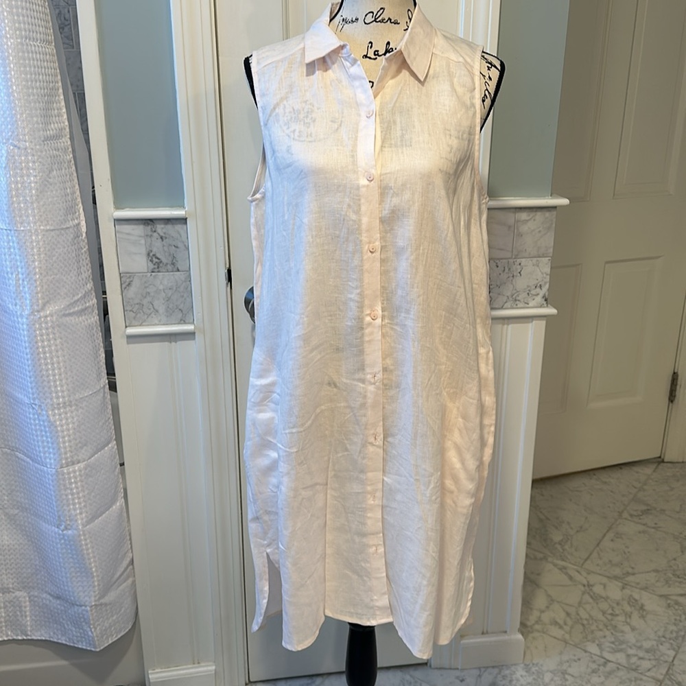 Saks Fifth Avenue 100% Linen Dress, New With Tags- Never Worn, Size Large.